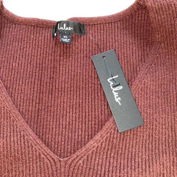 Lulus Autumn Darling Chocolate Brown Balloon Sleeve Midi Knit Sweater Dress - Picture 6 of 10